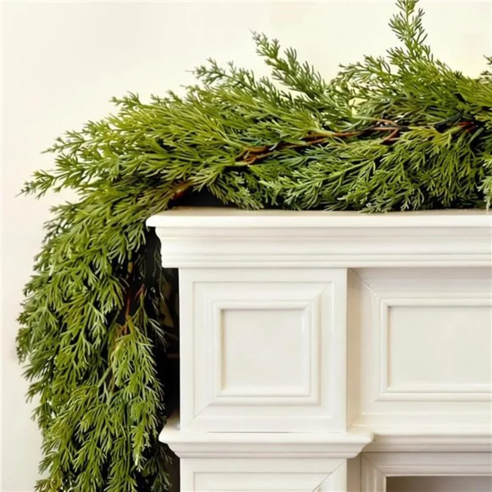6FT Real Touch Cedar Garland Christmas Winter Artificial Faux Greenery Garland